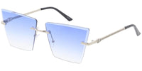 Item: 5203 Women's Metal Large Square Rimless Diamond Cut Lens