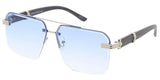 Item: 5209 Unisex Metal Large Aviator Frame w/ Metal Accents On Temple