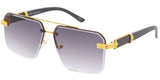 Item: 5209 Unisex Metal Large Aviator Frame w/ Metal Accents On Temple