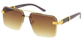 Item: 5209 Unisex Metal Large Aviator Frame w/ Metal Accents On Temple