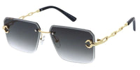 Item: 5242 Unisex Metal Medium Rectangular Rimless Frame w/ Diamond Cut Lens & Metal Accent