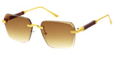 Item: 5331 Unisex Metal Large Vintage Inspired Rectangular Rimless Frame w/ Diamond Cut Lens
