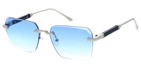 Item: 5331 Unisex Metal Large Vintage Inspired Rectangular Rimless Frame w/ Diamond Cut Lens