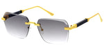 Item: 5331 Unisex Metal Large Vintage Inspired Rectangular Rimless Frame w/ Diamond Cut Lens