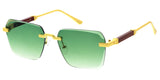 Item: 5331 Unisex Metal Large Vintage Inspired Rectangular Rimless Frame w/ Diamond Cut Lens