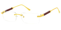 Item: 5339CLR Unisex Metal Medium Vintage Inspired Rectangle Frame w/ Clear Lens