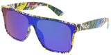 Item: 80455KSH "KUSH" Men's Plastic Medium Rectangular Shield Multi-Colored Printed Frame