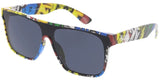 Item: 80455KSH "KUSH" Men's Plastic Medium Rectangular Shield Multi-Colored Printed Frame