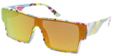 Item: 80460KSH "KUSH" Men's Plastic Medium Rectangular Shield Multi-Colored Printed Frame