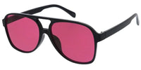 Item:80837COL Unisex Large Plastic Aviator Frame w/ Color Lens