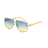 Item: EA2159 Unisex Metal Large Aviator Frame w/ Metal Accents On Temple