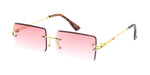 Item: 5037 Unisex Metal Small Rectangular Diamond Cut Rimless Retro '90s Frame