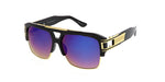 Item: 7145RV Unisex Plastic Large Thick Half Frame w/ Metal Accents and Color Mirror Lens