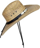 Mexican Palm Leaf Cowboy Hat with Chin Strap, Sombreros de Hombre de Palma, Natural, One Size-Unit of Sale: Dozen
