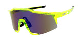 Title: 7815KSH/RV  "KUSH"  Plastic Sport Large Half Frame Shield w/ Rubber Anti-Slip Inserts and Color Mirror Lens