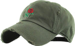 KBSV-124V OLV ROSE EMBROIDERY VINTAGE DAD HAT - Unit of Sale: Dozen