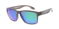 Item: KU-POL007RV "KUSH" Polarized Plastic Medium Square Crystal Grey Frame w/ Color Mirror Lens