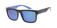 Item: KU-POL008RV KUSH Large Flat Top Double Injection Rubber Accent Frame w/ Color Mirror Polarized Lens