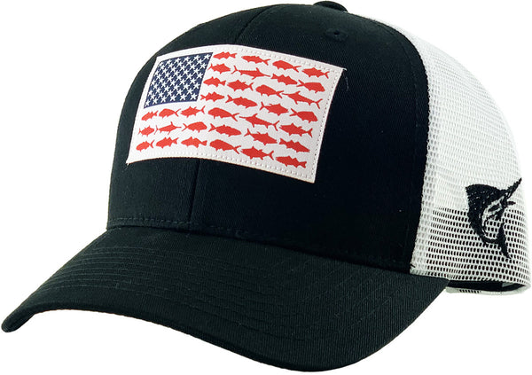 Item: TACTICAL-004 BLK-ORIGINAL USA FISH FLAG BALLCAP-Unit of Sale: Do – G  City Sunglasses