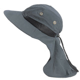 Item: Era2-DGY   Boonie Snap Hat Brim Ear Neck Cover SCap Outdoor Hiking Garden un Flap Fishing - Unit of Sale: Dozen